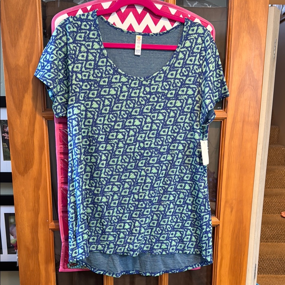 Blue Patterned Women's Top